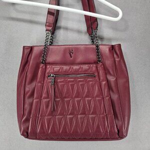 Simply Vera Vera Wang Shoulder Bag/Purse, Wine Color, Large Size, Double Strap
